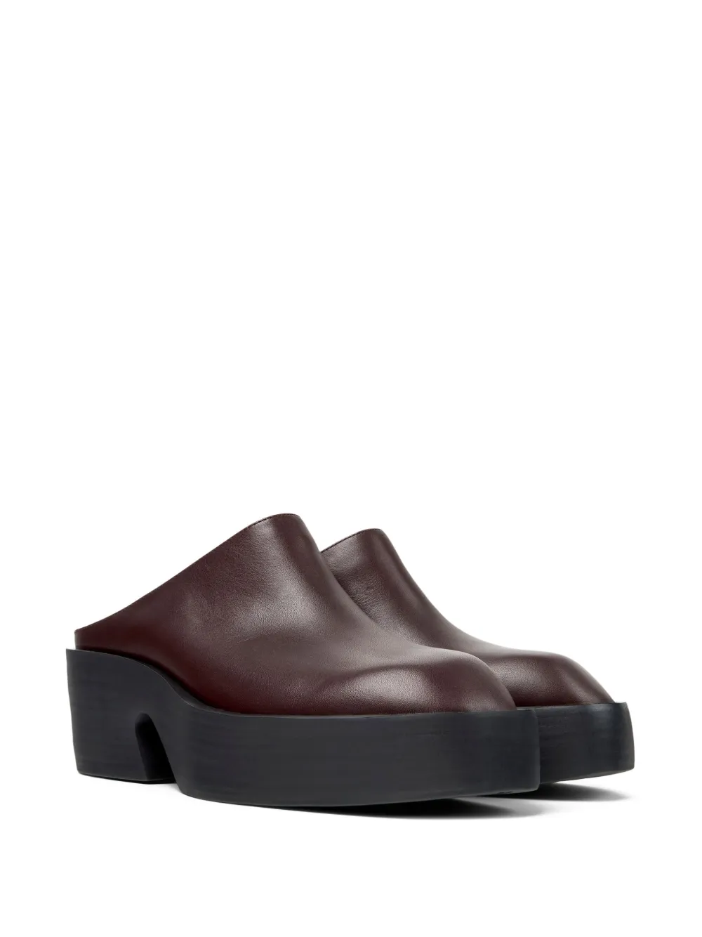 Camper Billie platform leather mules Red