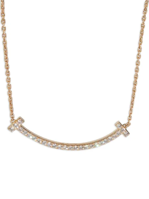 Tiffany & Co. Pre-Owned 18K rose gold diamond Smile necklace