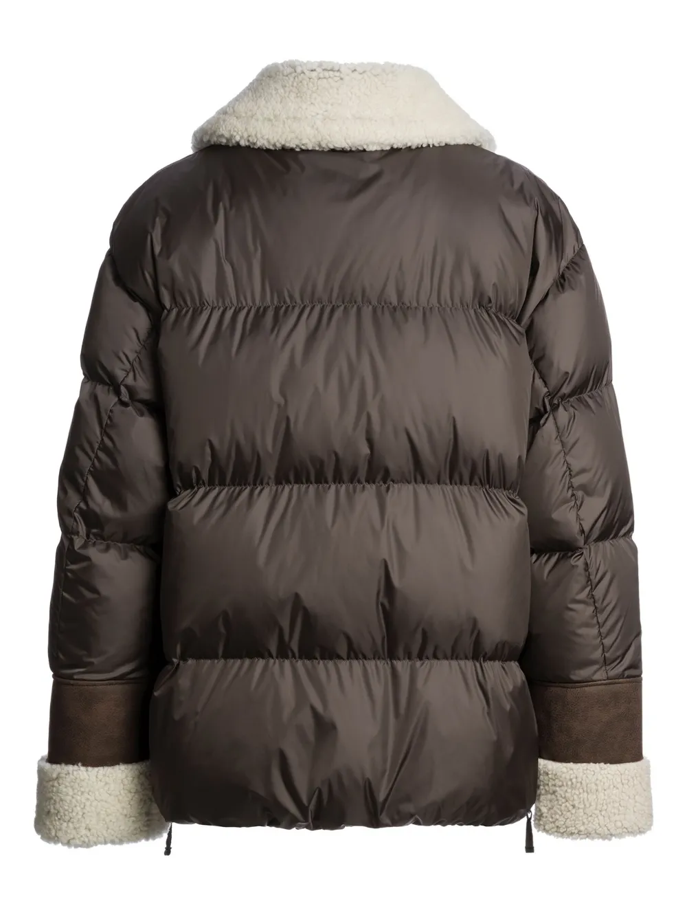 Parajumpers Quilted Shearling-trimmed Puffer Jacket In Brown