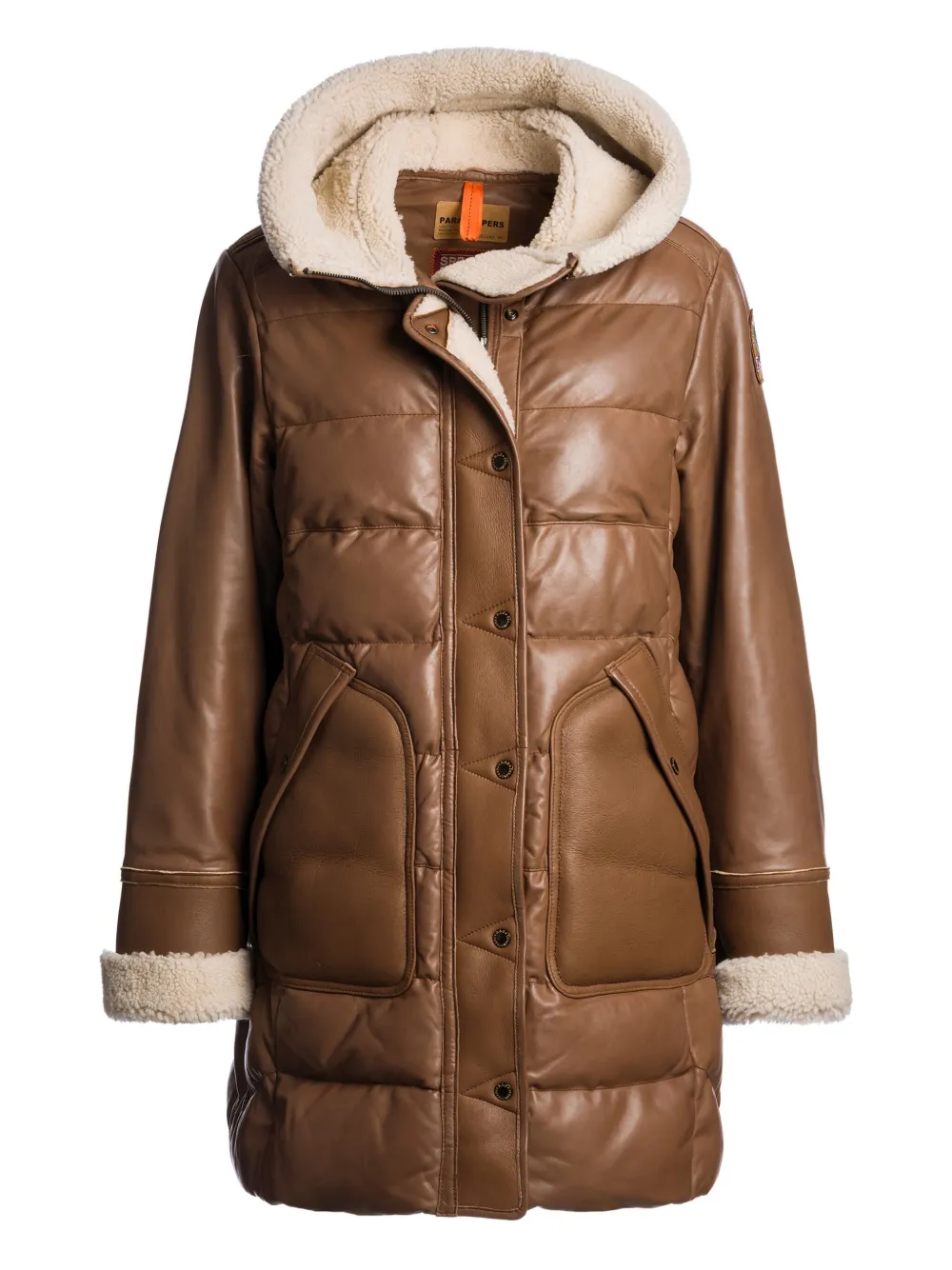 Parajumpers Demi Special quilted leather coat | Brown | Image 1