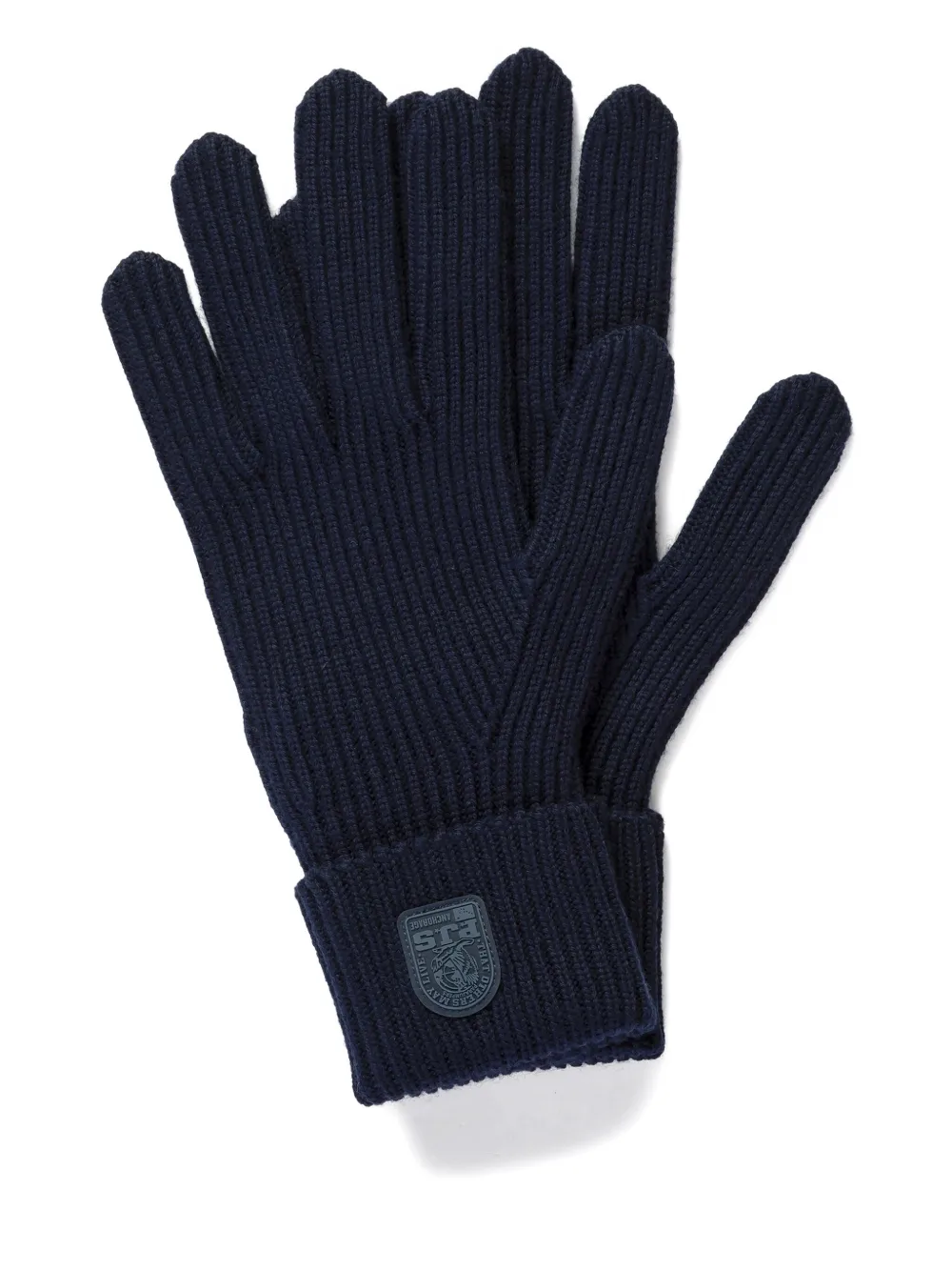 Parajumpers Ribbed Logo-patch Gloves In Blue
