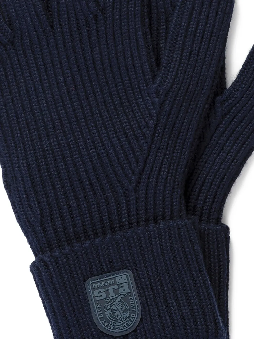 Parajumpers Ribbed Logo-patch Gloves In Blue
