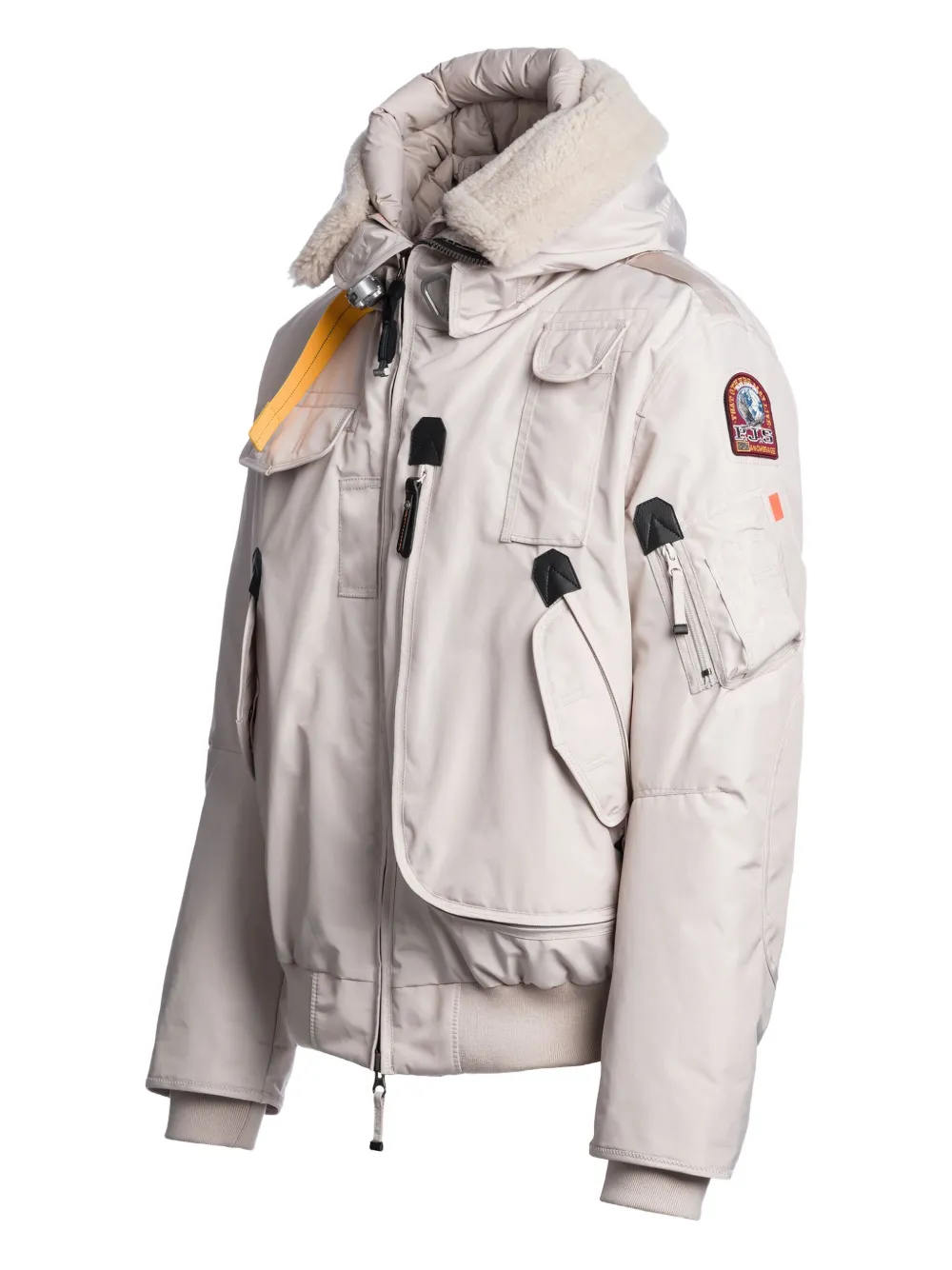 Parajumpers Shearling-collar Hooded Bomber Jacket In Gray