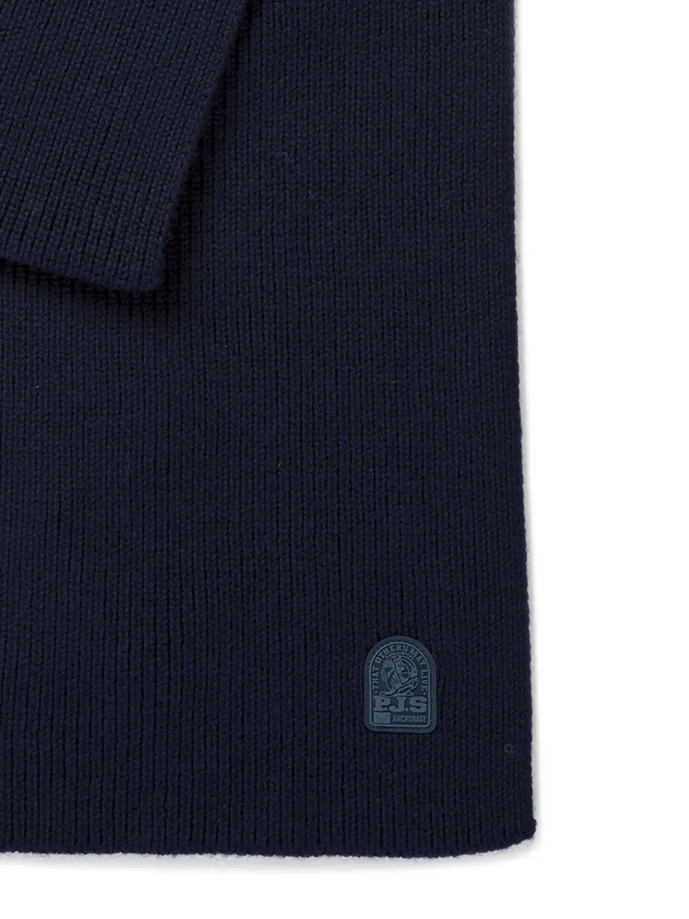 Parajumpers Ribbed Logo Scarf In Blue