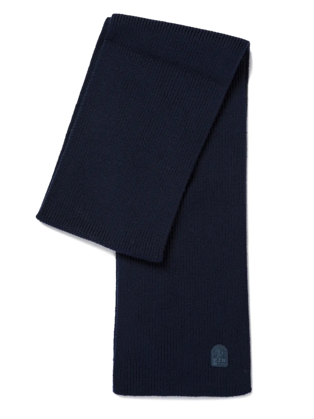 Parajumpers Ribbed Logo Scarf In Blue