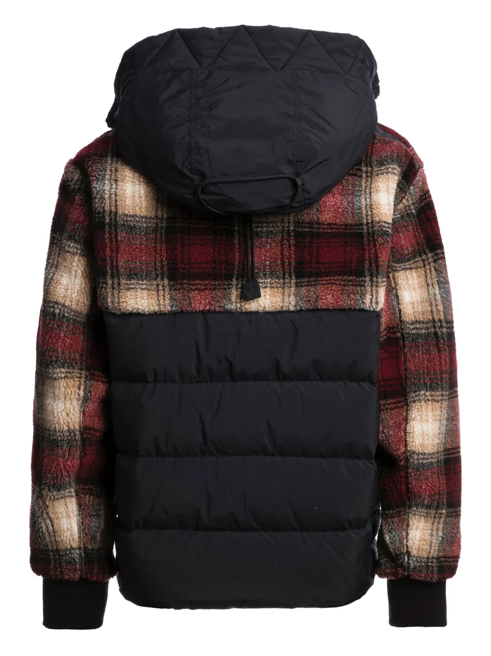 Parajumpers Plaid-panel Quilted Jacket In Blue
