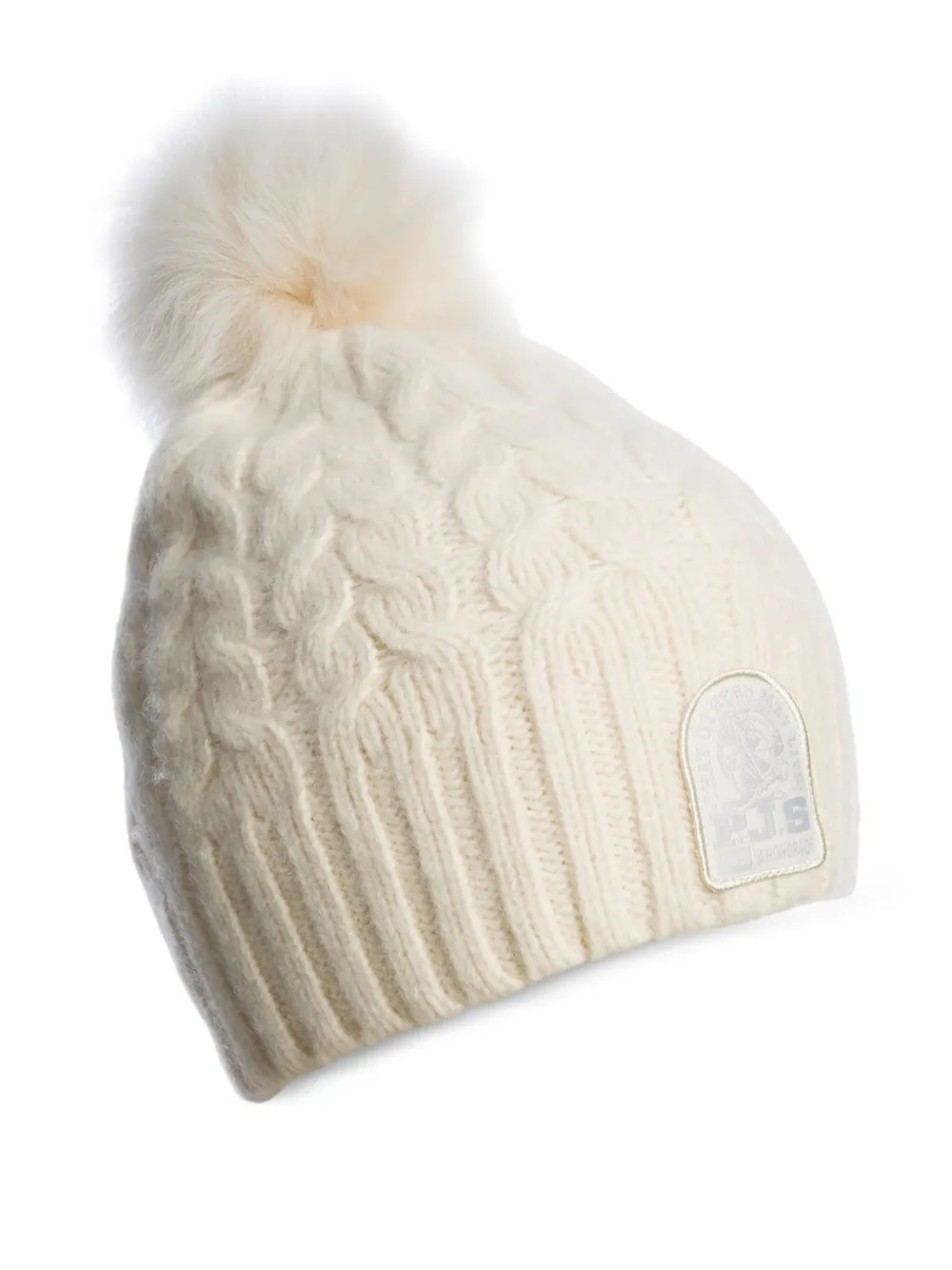 Parajumpers cable-knit pom-pom hat | White | Image 1