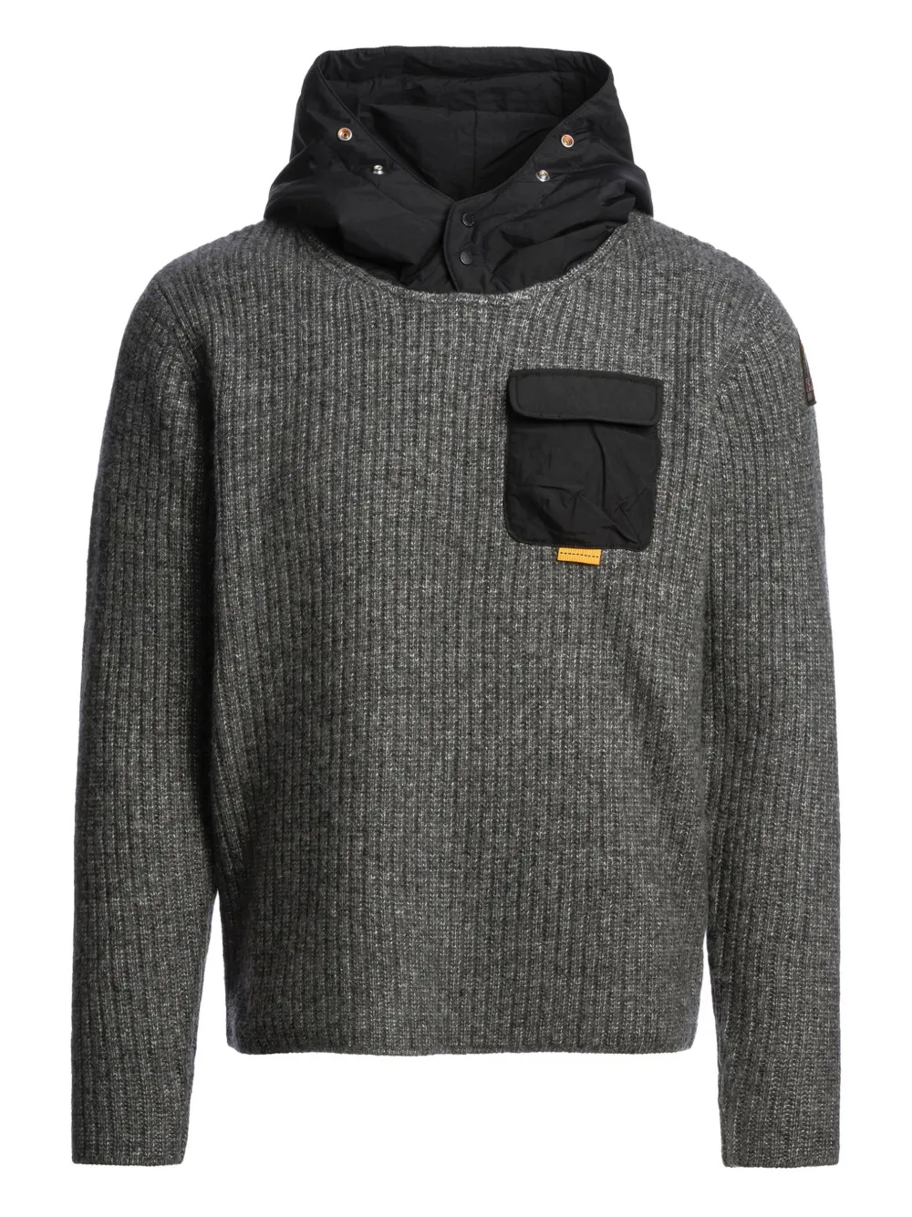 Parajumpers Ribgebreide hoodie Zwart