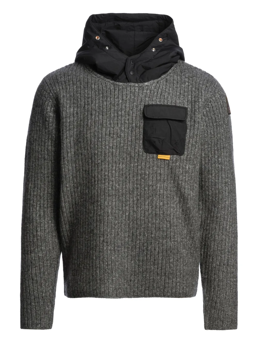 Parajumpers Ribgebreide hoodie Zwart