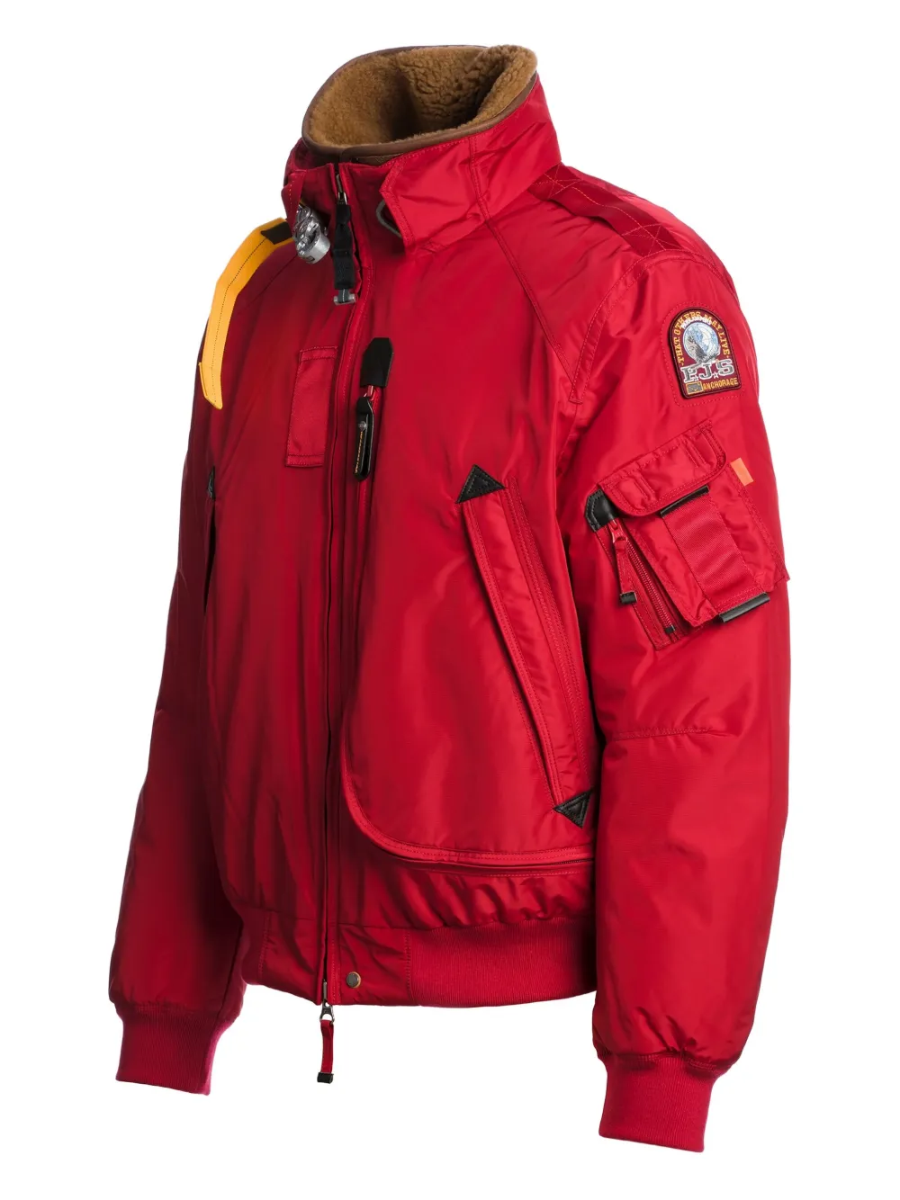 Parajumpers Fire Shearling-lined Bomber Jacket In Red