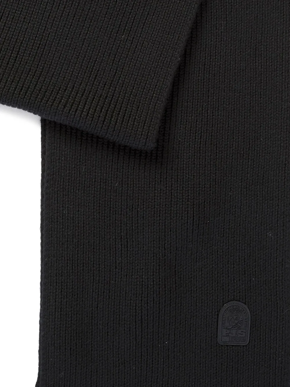 Parajumpers Logo-patch Wool Scarf In Black