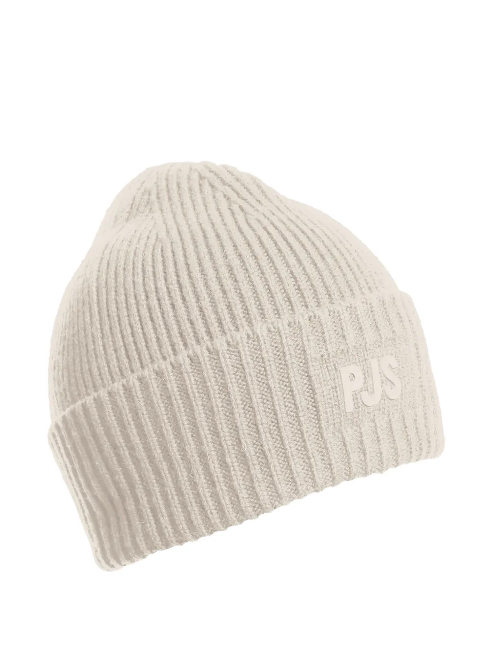 Parajumpers Ribbed Logo Beanie In White