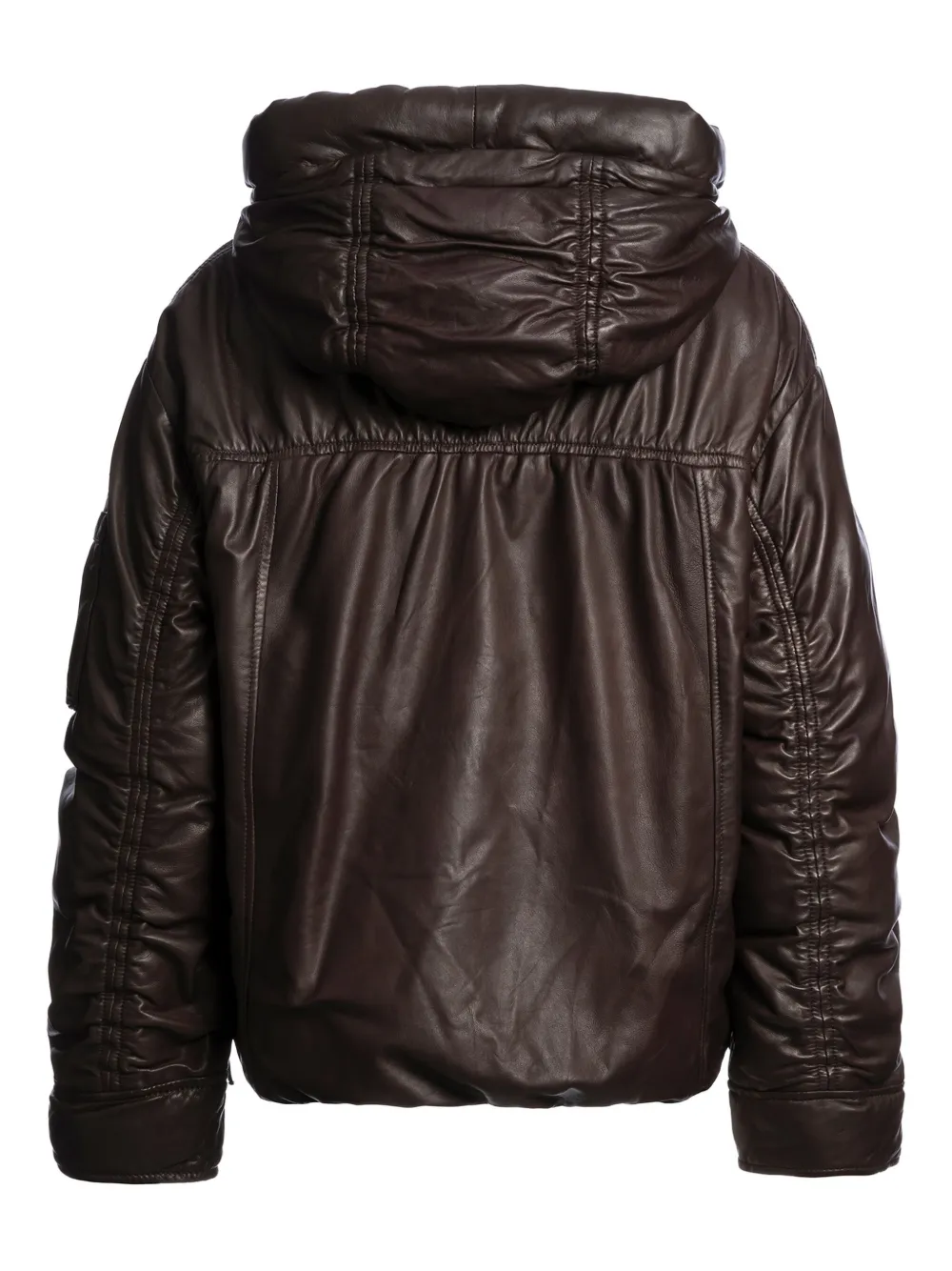 Parajumpers Gracia Leather Jacket In Brown