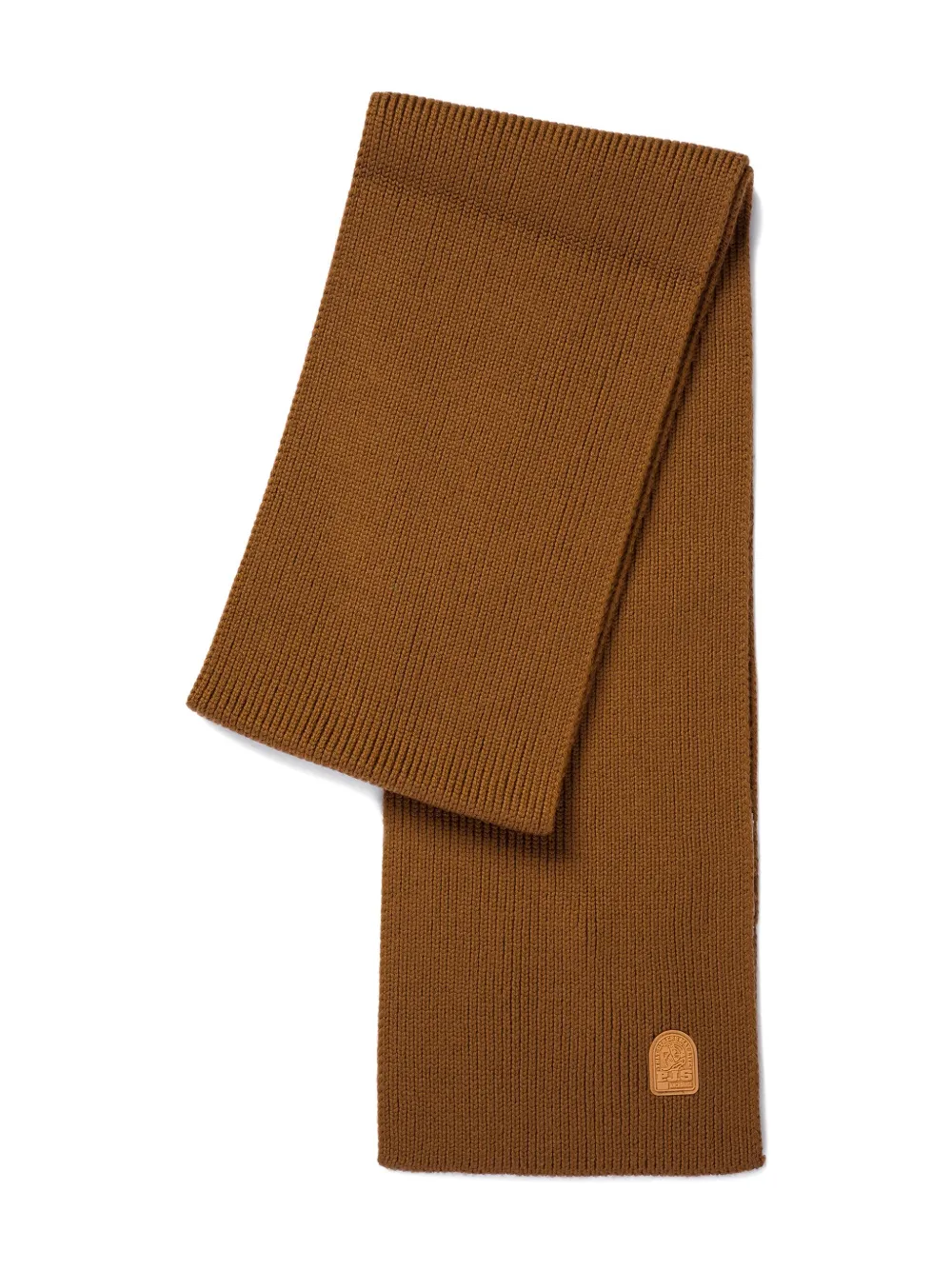 Parajumpers Merino-wool Logo-plaque Scarf In Brown