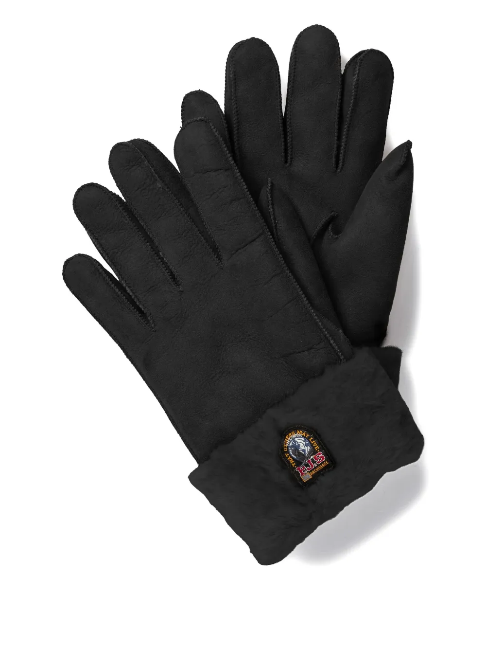 Parajumpers Suède handschoenen met logopatch - Zwart