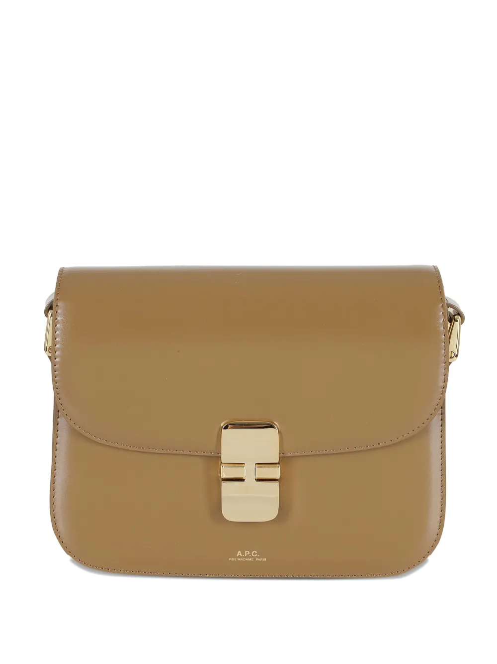 Apc Adjustable Strap Leather Shoulder Bag In Brown