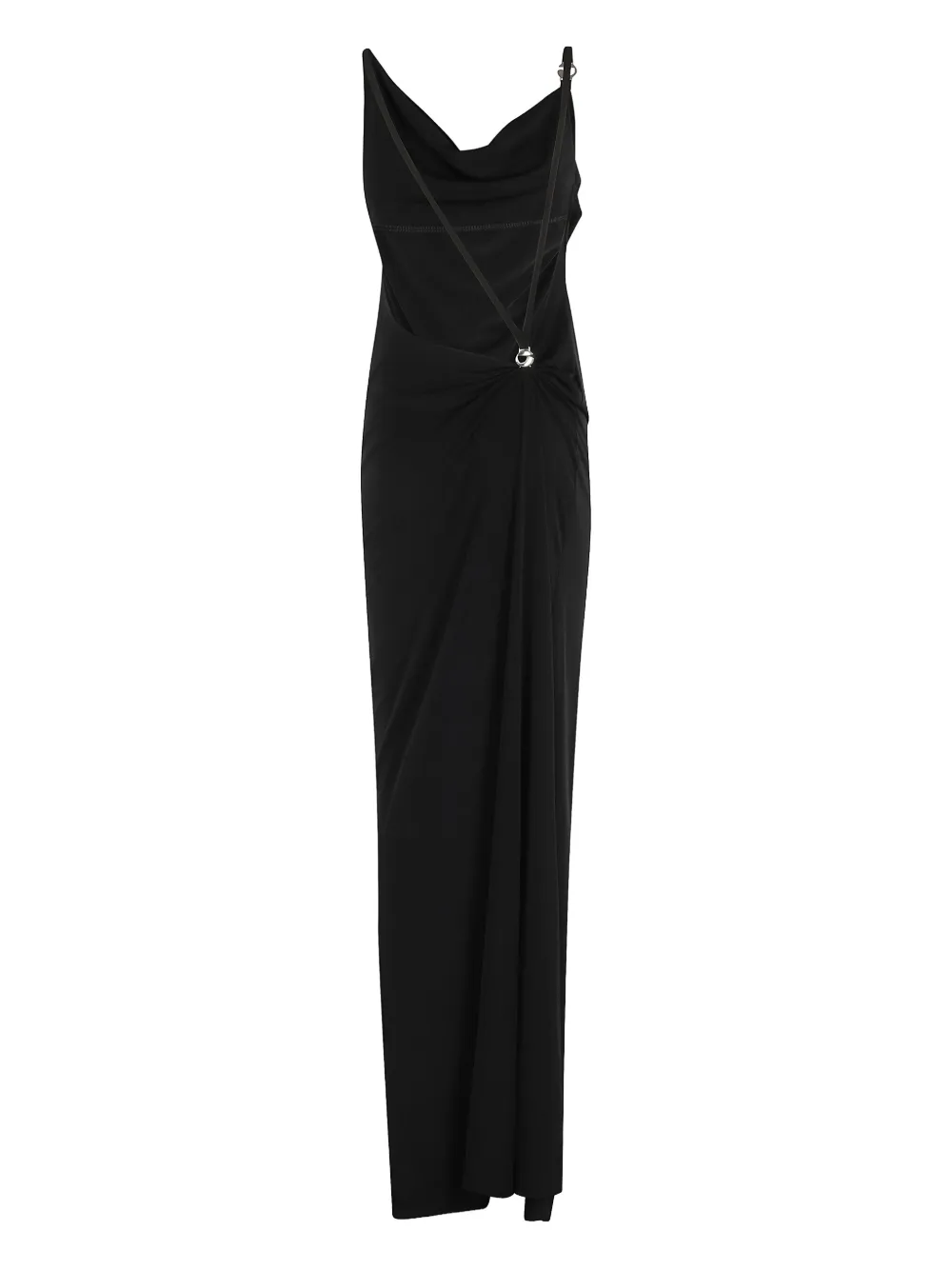 Coperni cowl-neck draped maxi dress Zwart