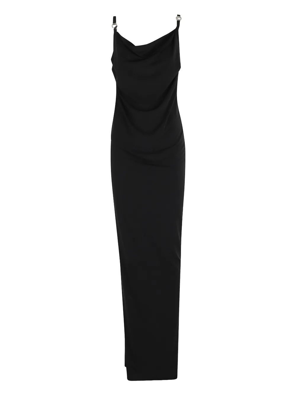 Coperni cowl-neck draped maxi dress Zwart