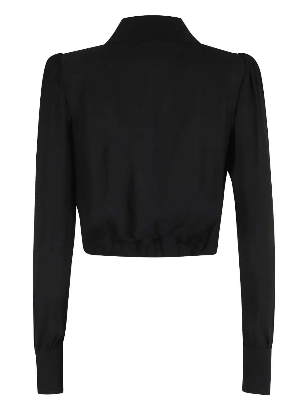 Elisabetta Franchi Nero chain-embellished wrap top Zwart