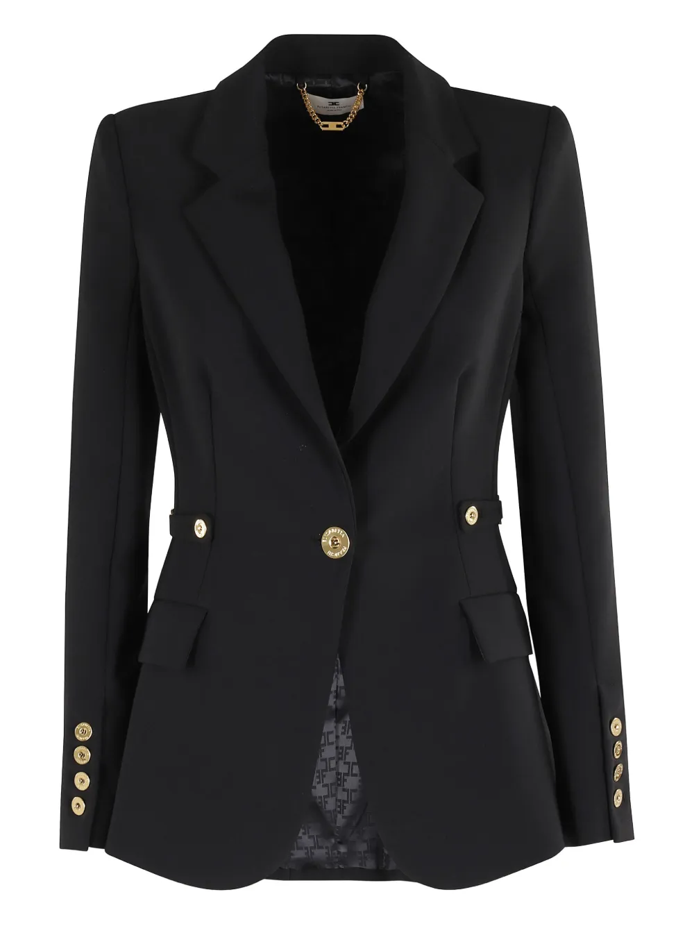 Elisabetta Franchi buckle button blazer Zwart