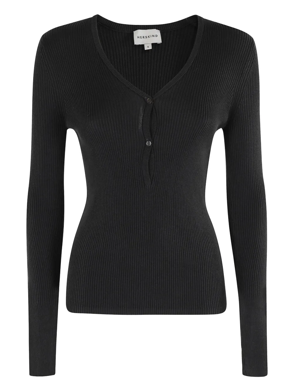 V-neck ribbed top