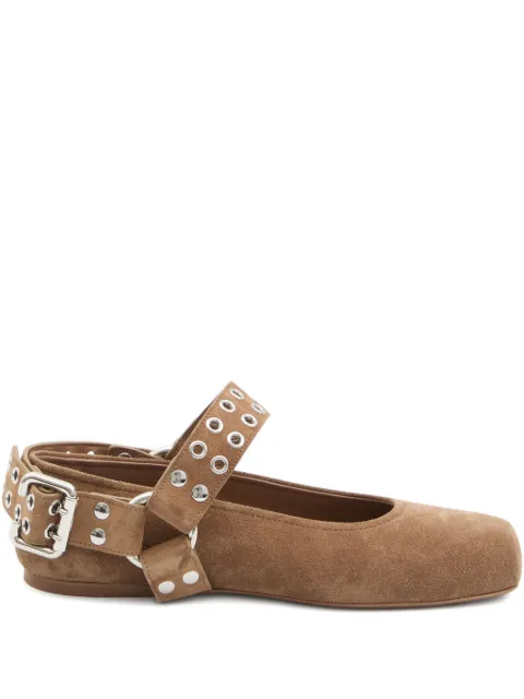 Alaïa Umber buckle-detail biker ballet flats