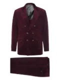 Brunello Cucinelli corduroy double-breasted suit - Red