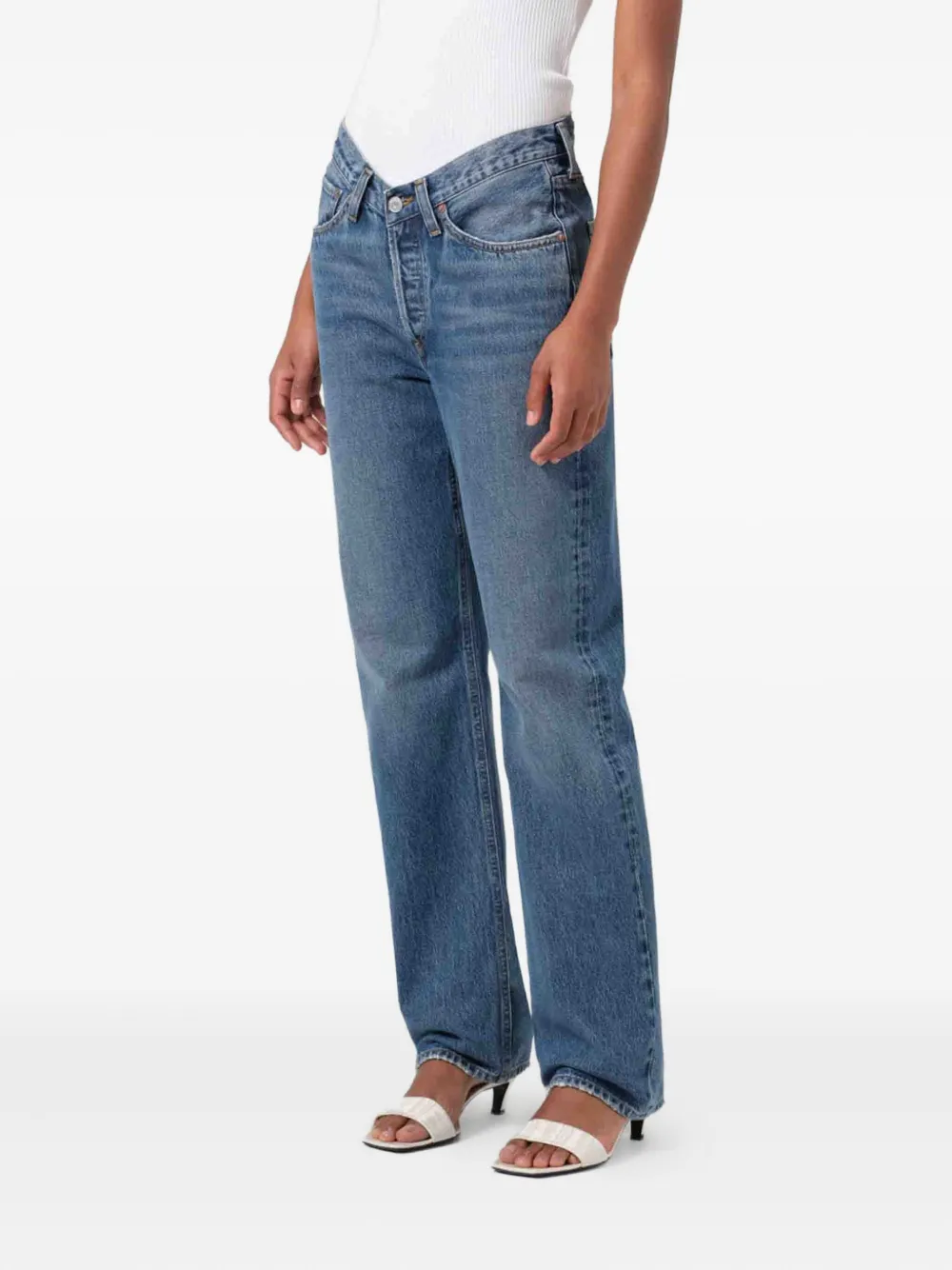AGOLDE Kelly jeans met V-taille Blauw