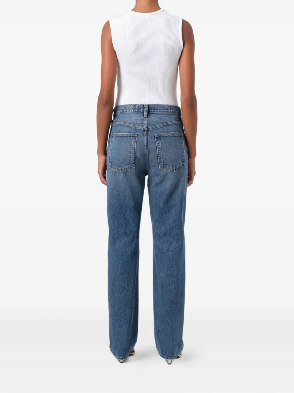 AGOLDE Kelly jeans met V-taille Blauw