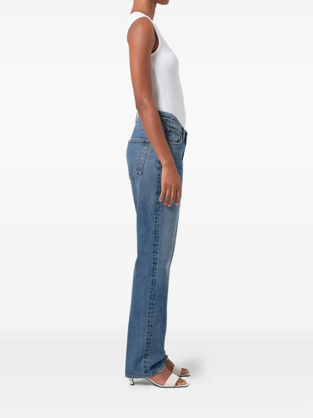 AGOLDE Kelly jeans met V-taille Blauw
