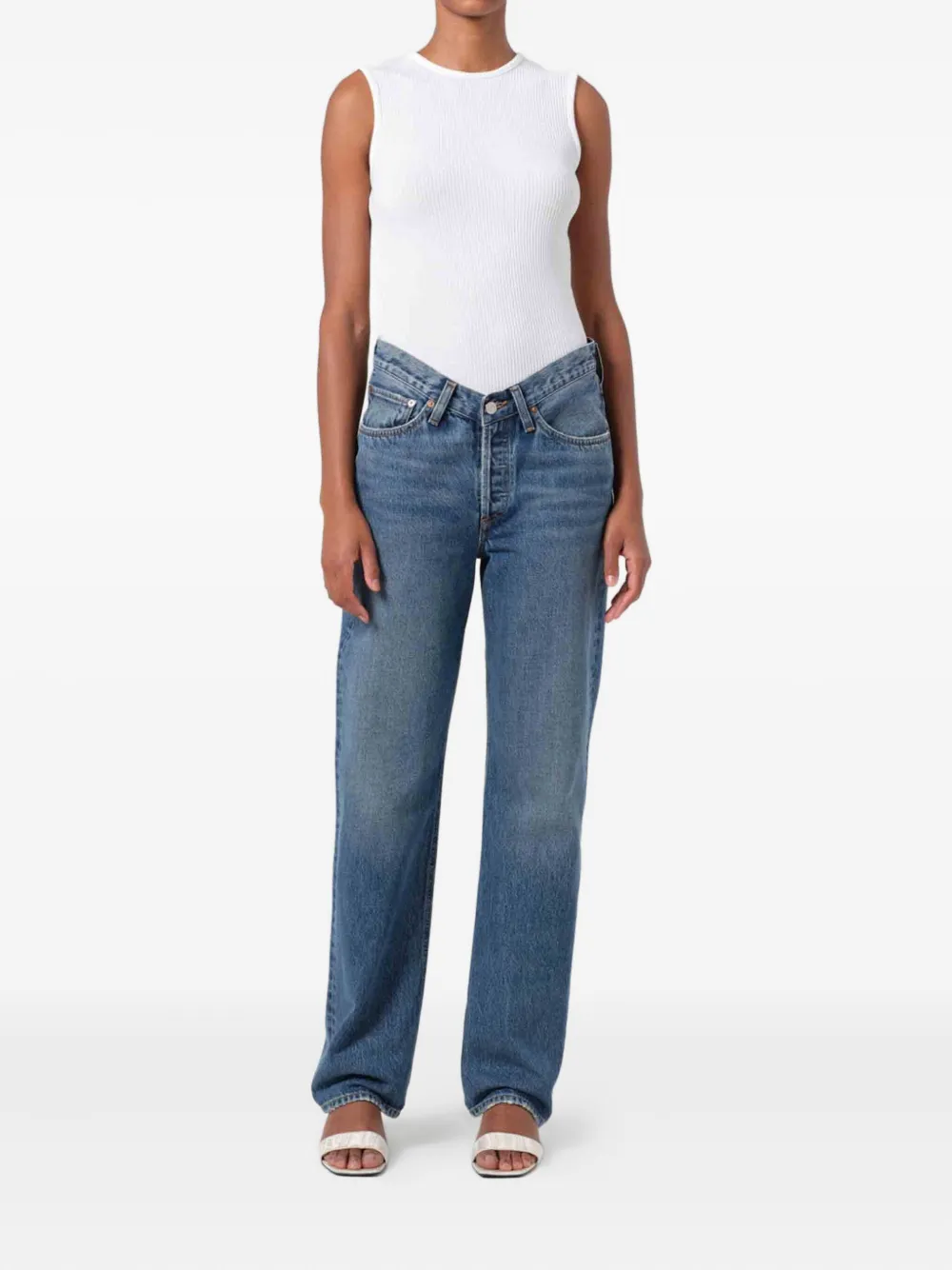 AGOLDE Kelly jeans met V-taille Blauw