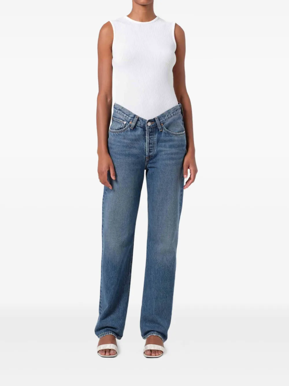 AGOLDE Kelly jeans met V-taille - Blauw