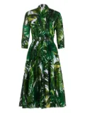 Samantha Sung Aster palm tree-print midi dress - Green