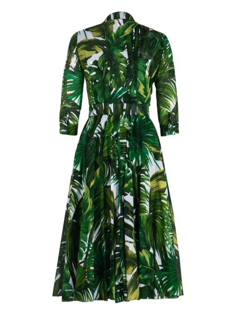 Samantha Sung Aster palm tree-print midi dress