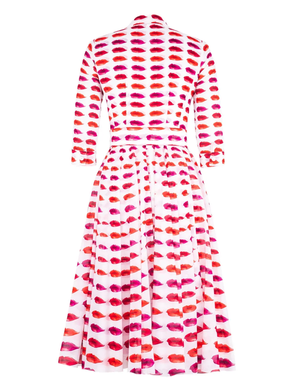 Samantha Sung Aster midi-jurk met lippenprint Rood
