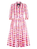 Samantha Sung Aster lips-print midi dress - Red