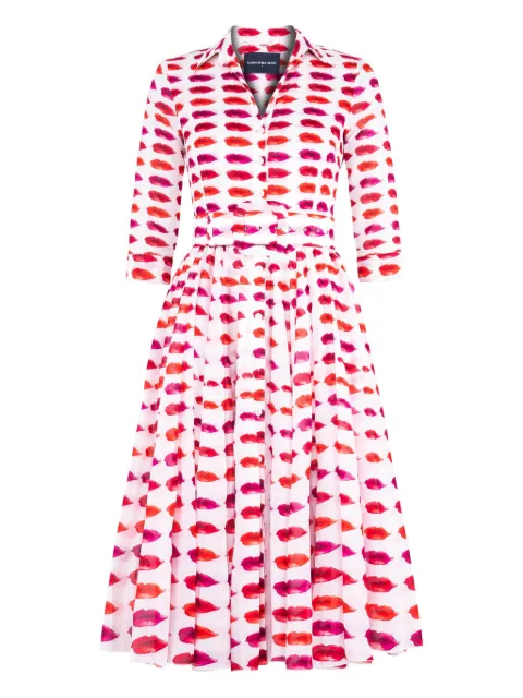 Samantha Sung Aster lips-print midi dress
