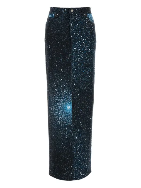Giuseppe Di Morabito galaxy-print denim maxi skirt