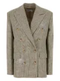 Giuseppe Di Morabito crystal-embellished checked blazer - Grey