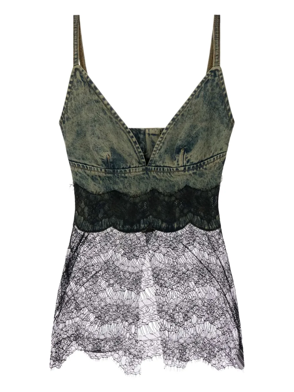 Giuseppe Di Morabito Denim top met kant Blauw