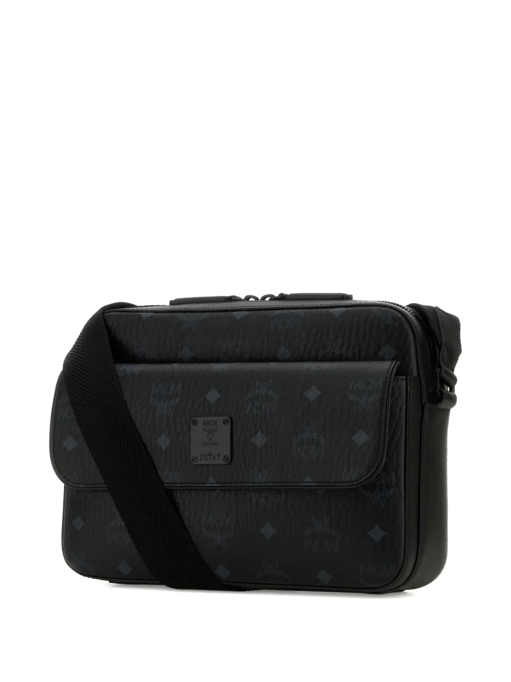 MCM Aren monogram-printed canvas messenger bag Zwart