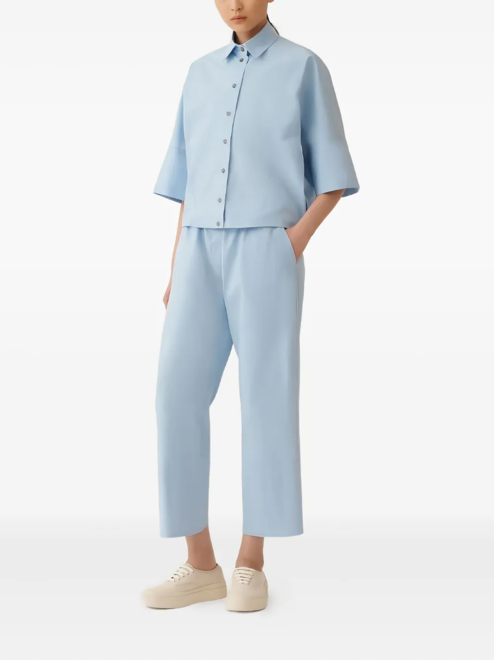 Fabiana Filippi Boxy blouse met elastische afwerking Blauw