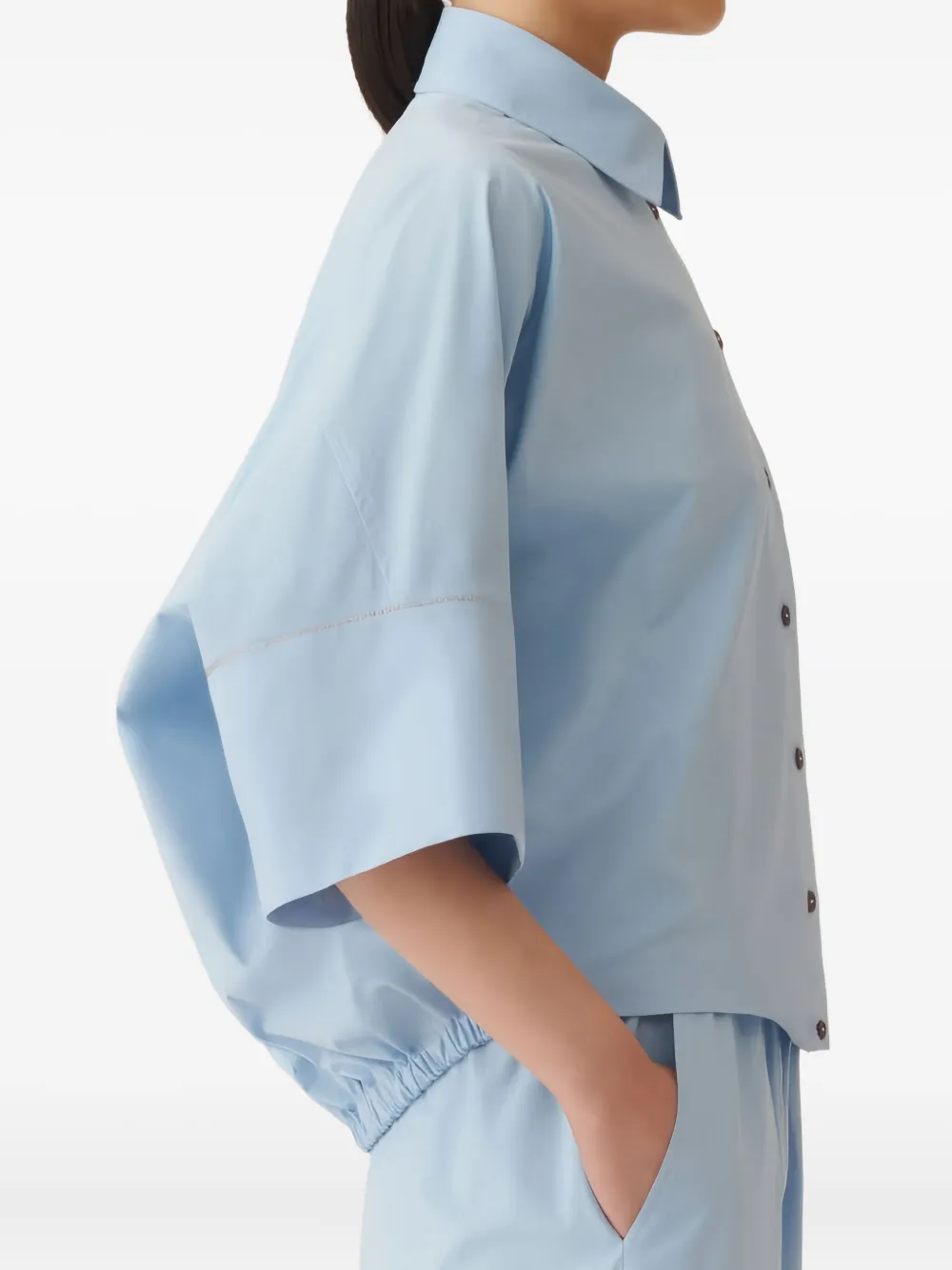 Fabiana Filippi Boxy blouse met elastische afwerking Blauw