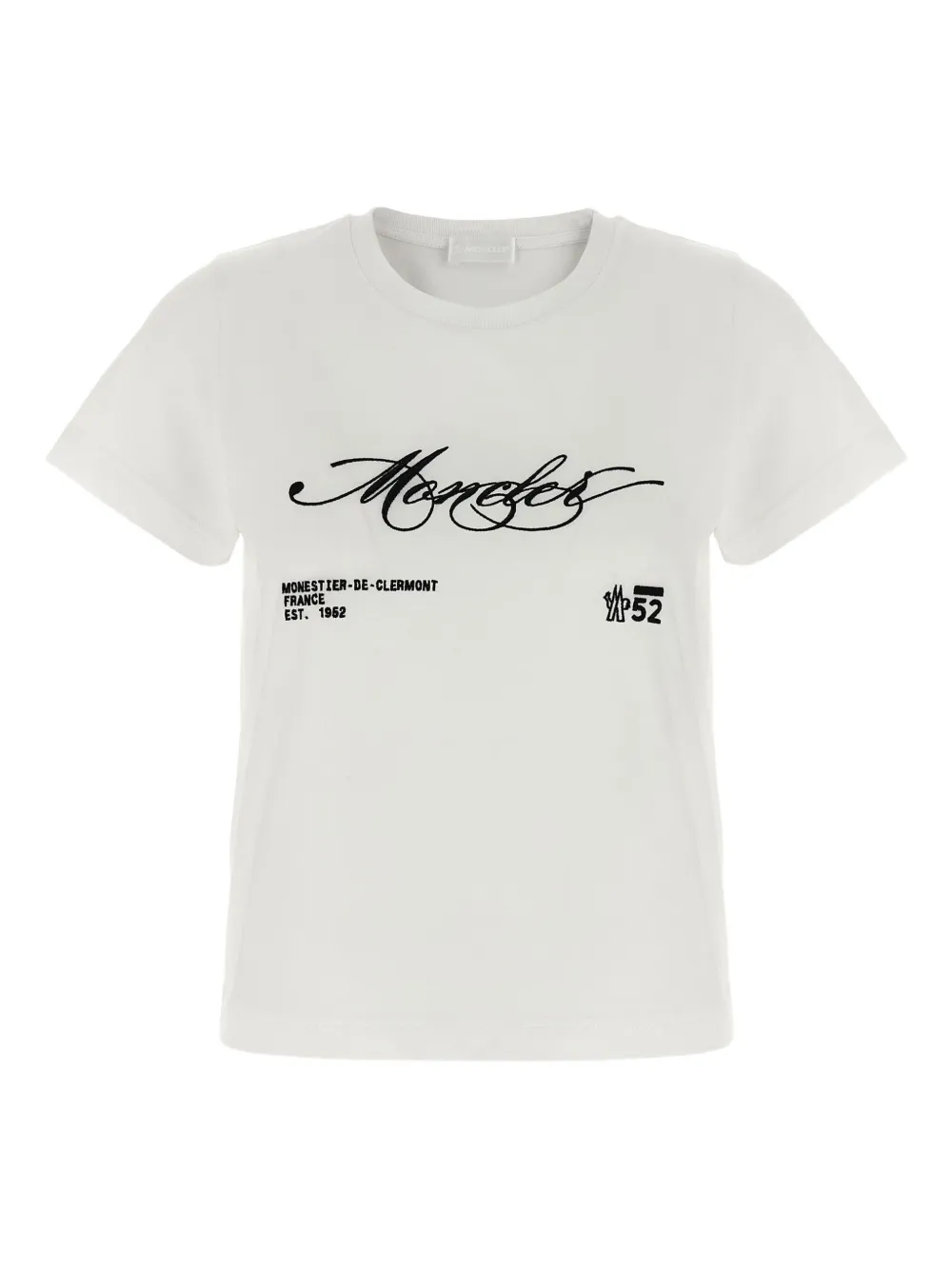 Moncler Katoenen T-shirt met geborduurd logo Wit