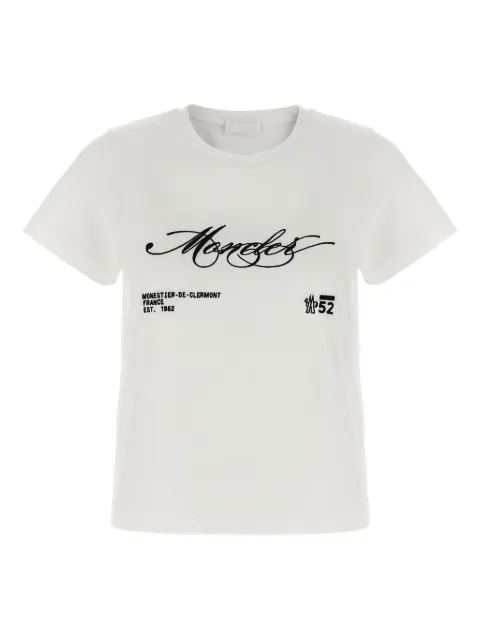 Moncler embroidered cursive-logo cotton T-shirt