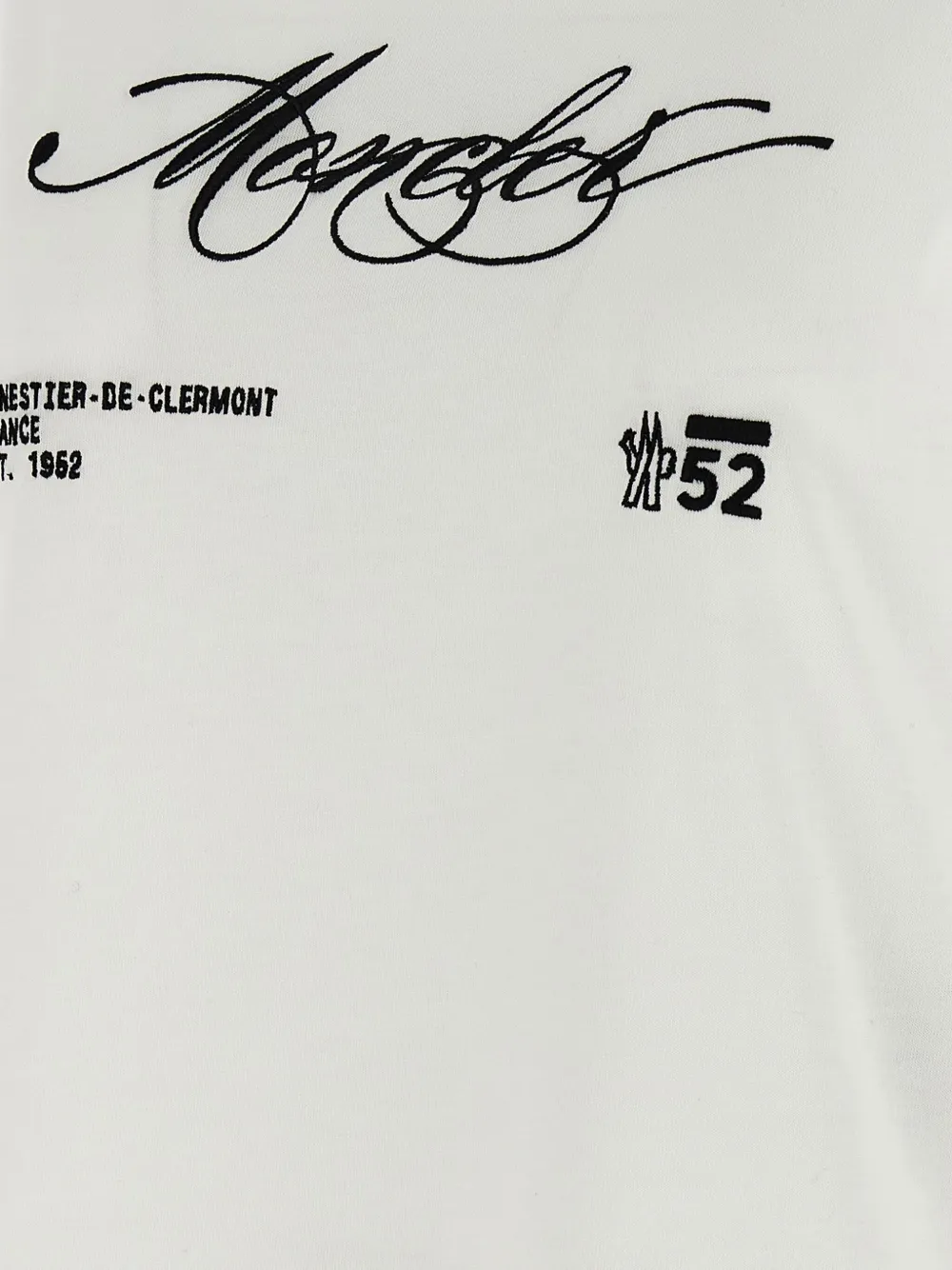 Moncler Katoenen T-shirt met geborduurd logo Wit