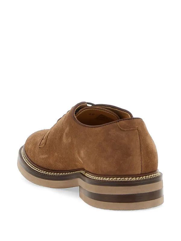 Brunello Cucinelli Suede Derby Shoes | Brown | FARFETCH display picture 1