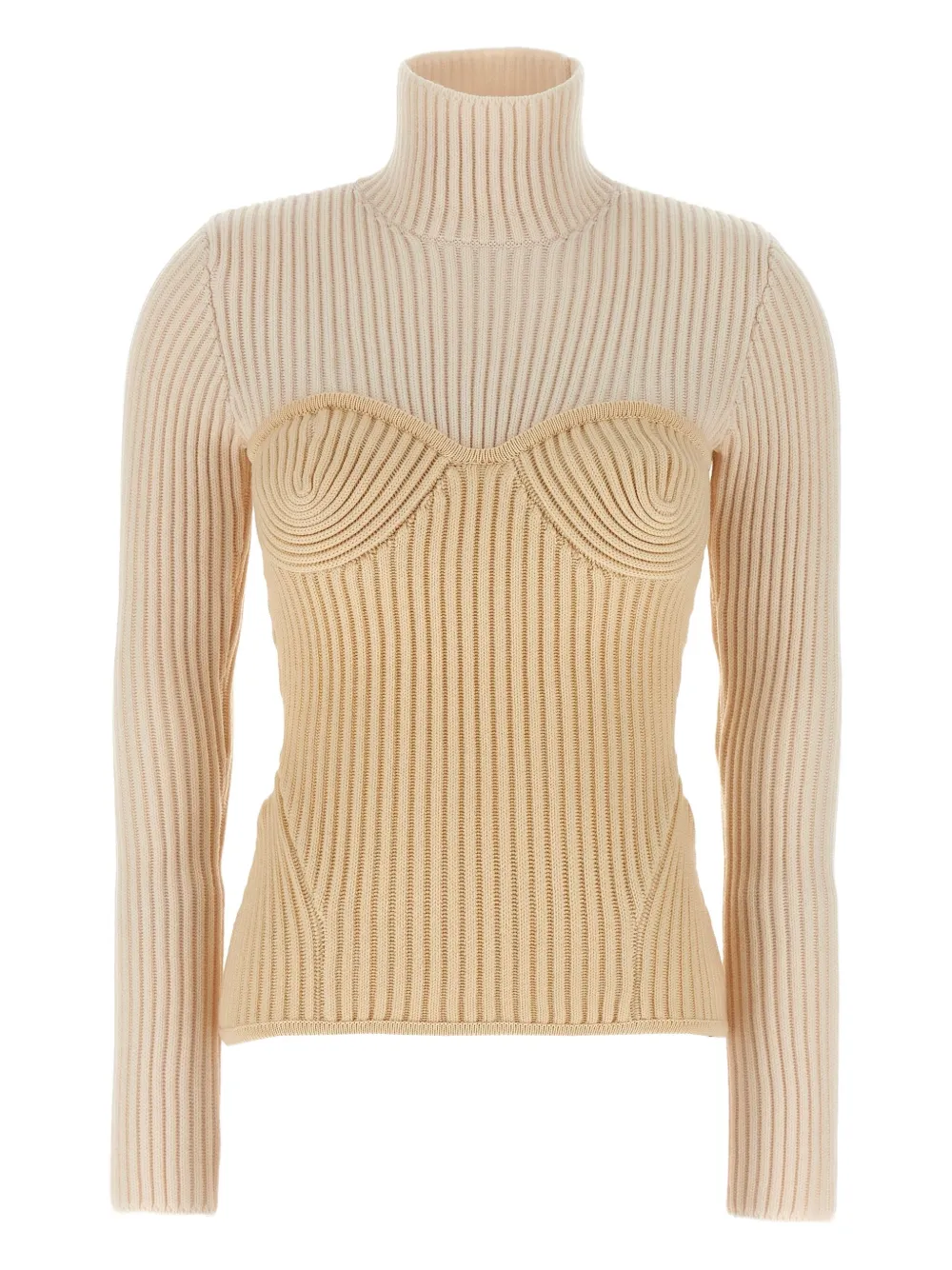 Jean Paul Gaultier Geribbelde trui Wit