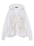 Undercover lace-up zip-fastening hoodie - White