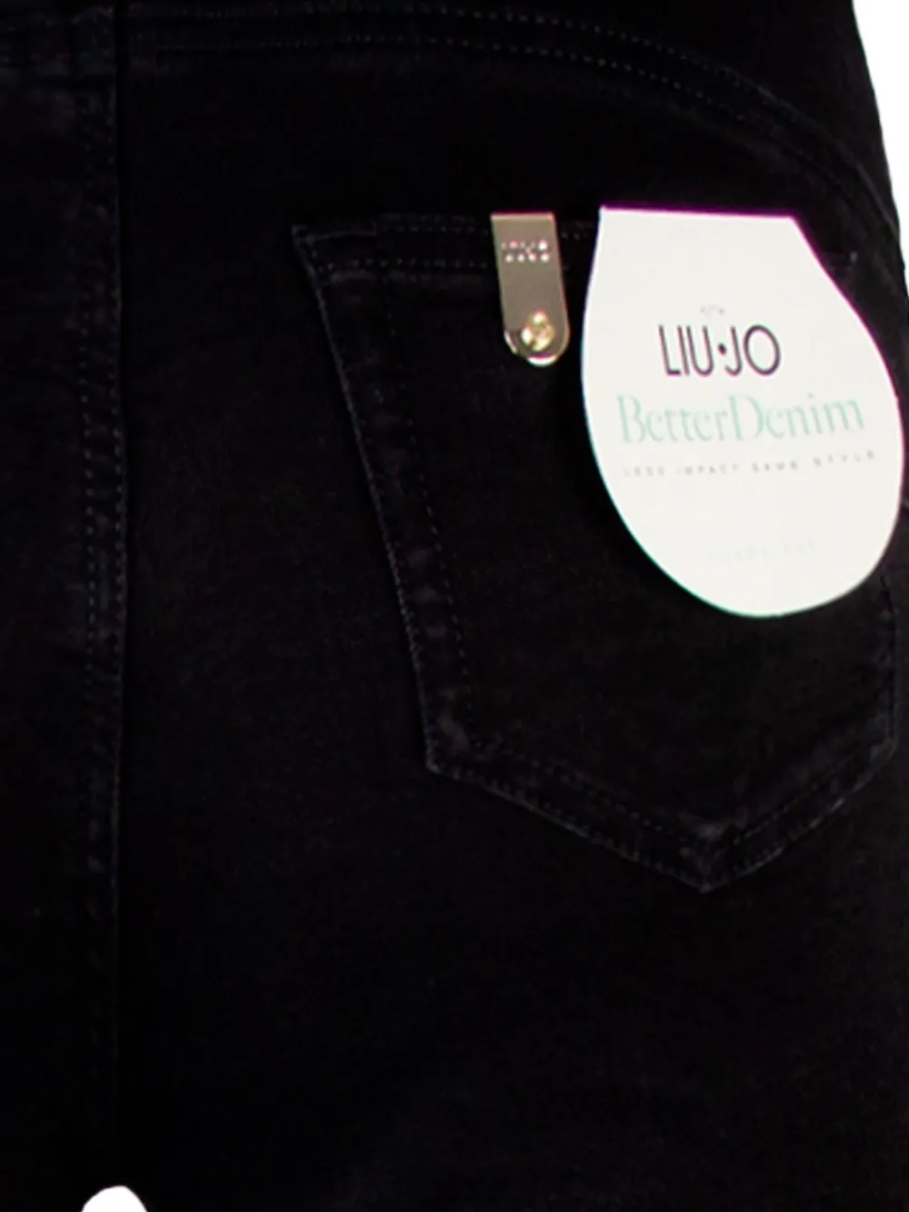 LIU JO ring-detail jeans Zwart